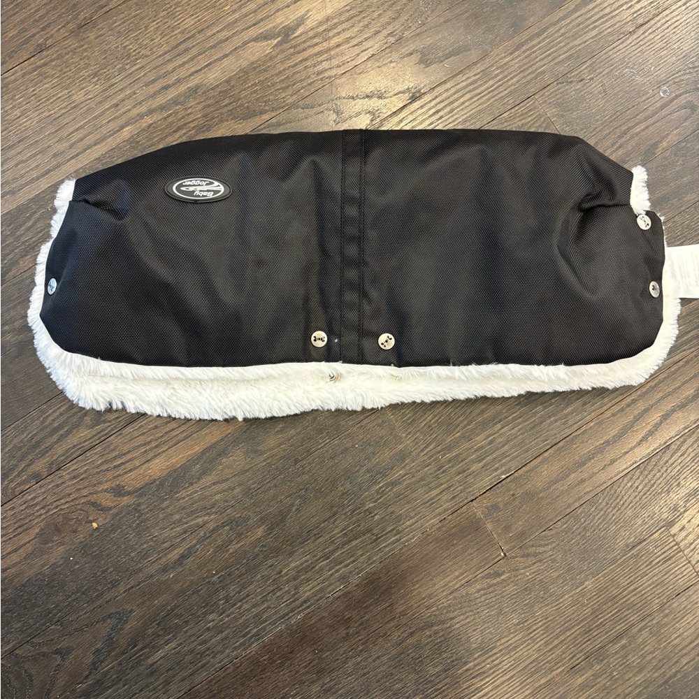 Baby Jogger Plush Black and White Stroller Hand Muff